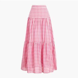 J. Crew Checkered Tiered Maxi Skirt XS